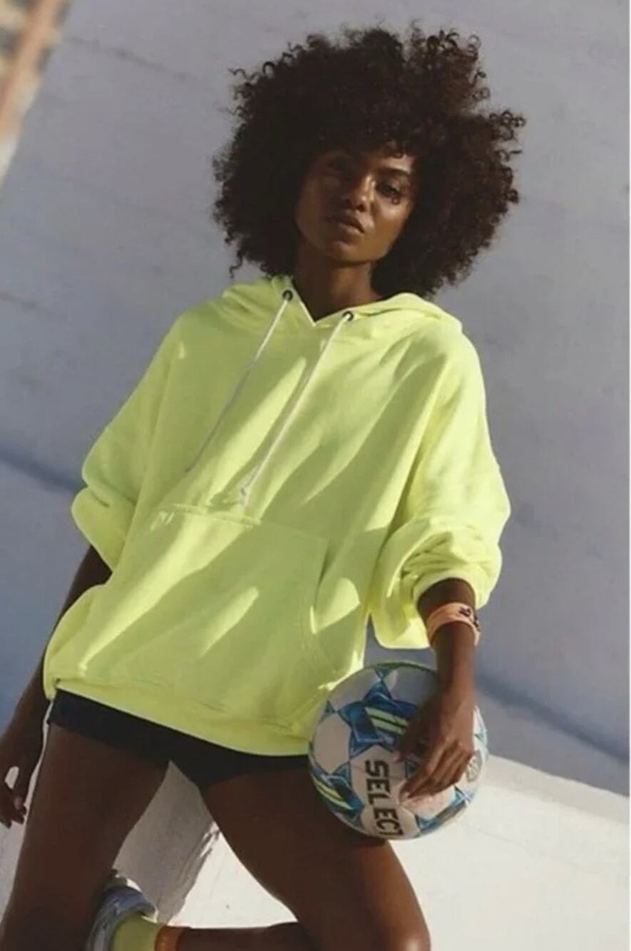 Free People Final Call Hoodie in Sour Citrus women's size L NEW